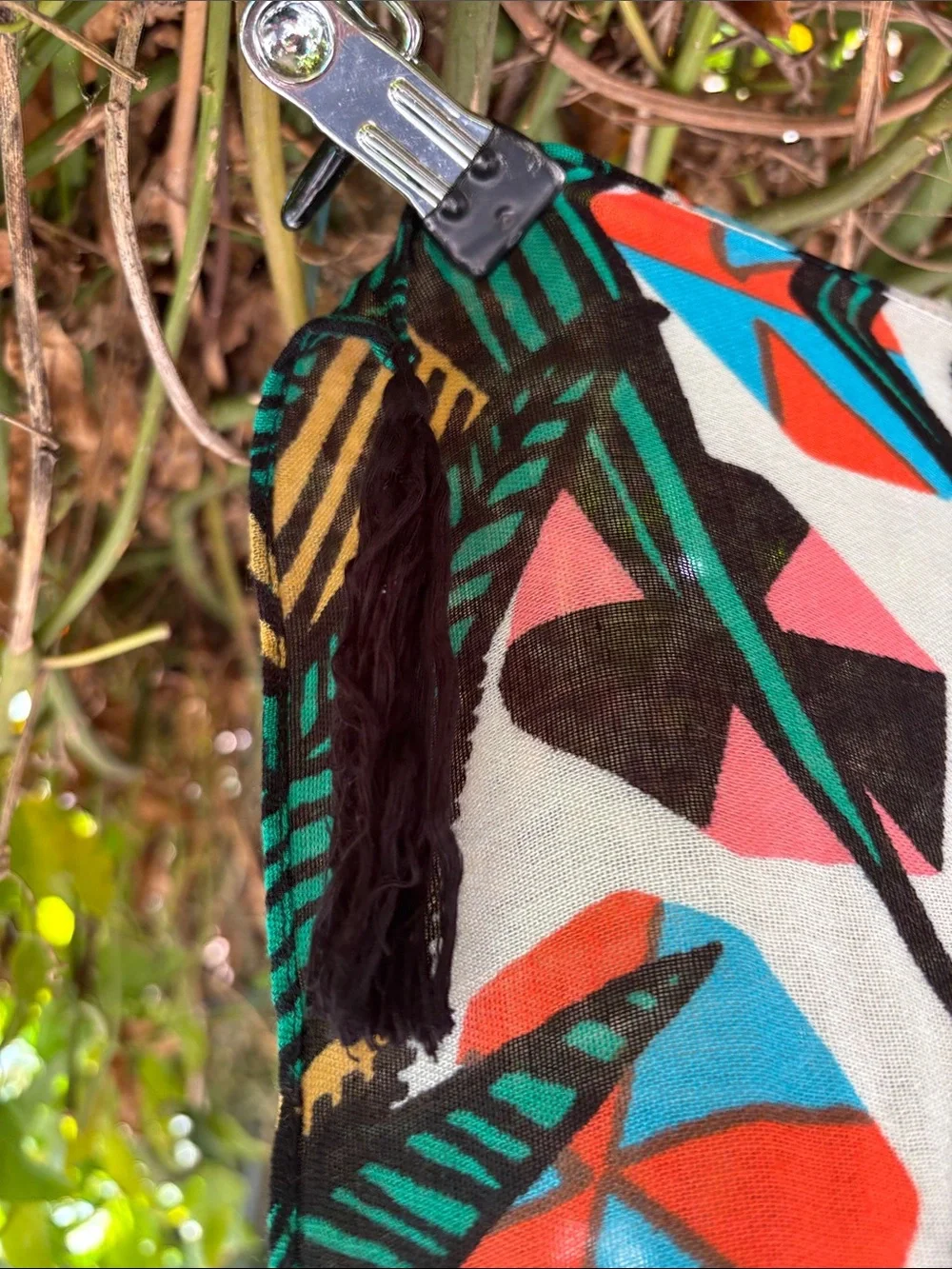 Mara Hoffman Green and Teal Tropical Printed Shawl, scarf, throw, beach coverup